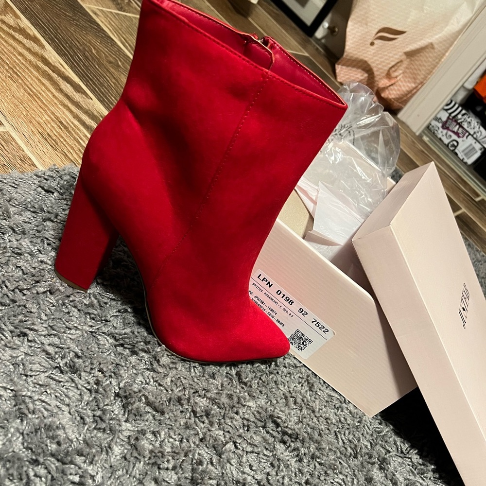 Red heeled boots